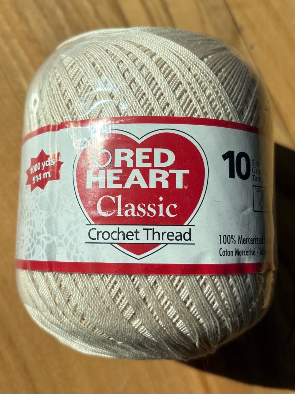 Red Heart Classic Crochet Thread Size 10 - Cream